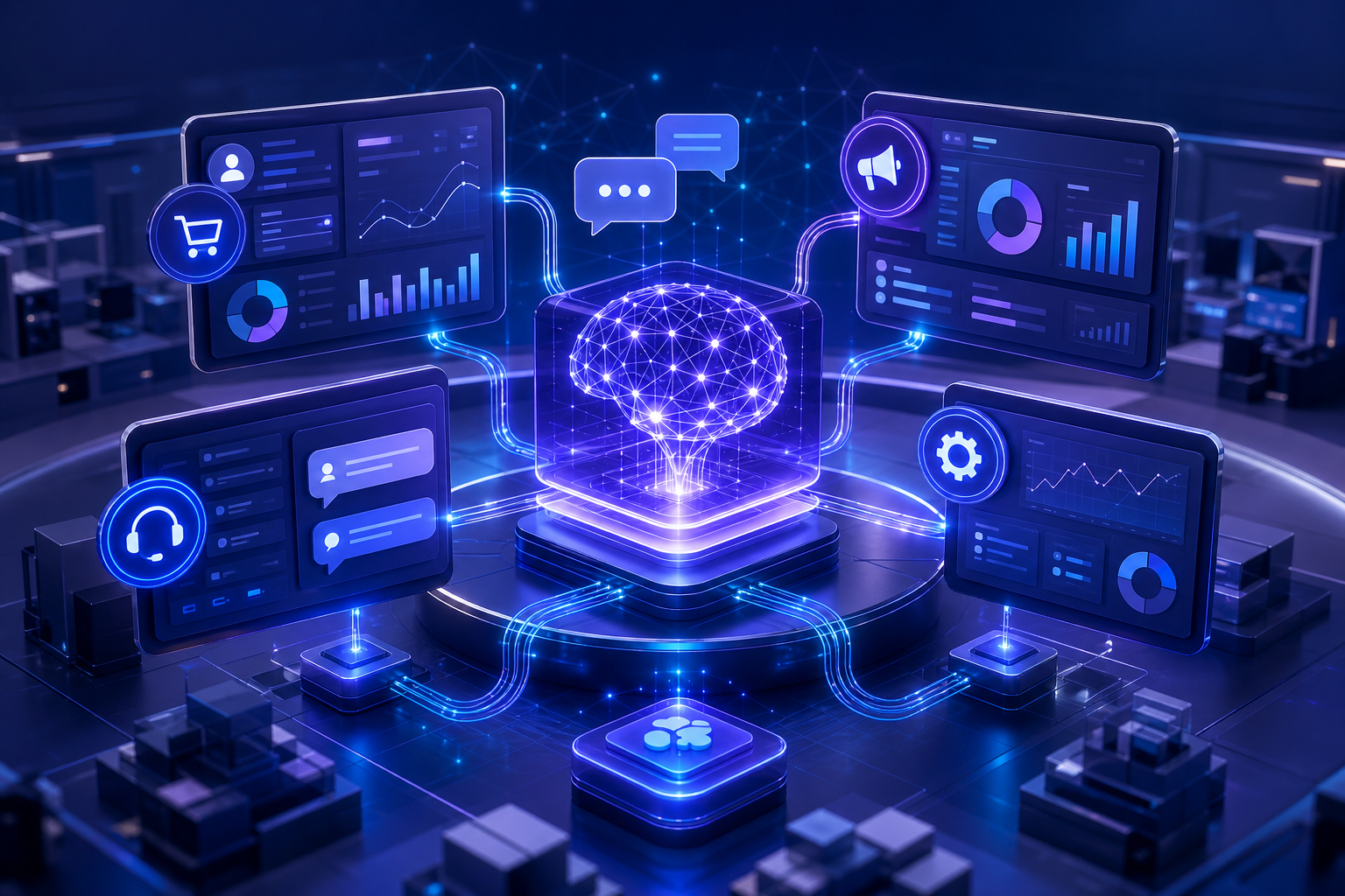 IA aplicada a negócios com automações e dashboards inteligentes